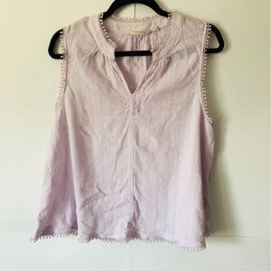 Soft Surroundings Light Pink Embroidered Tank Top